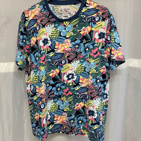 Original Penguin by Munsingware Floral Golf Fishing Vacation Tee Shirt XL - Picture 7 of 14